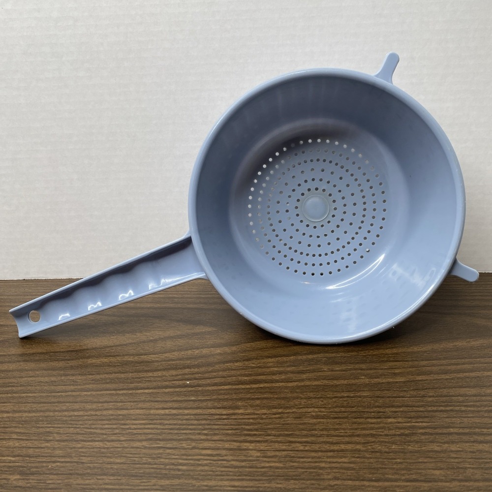 Vintage Action Ind Inc Blue Strainer Colander with Handle Made In USA